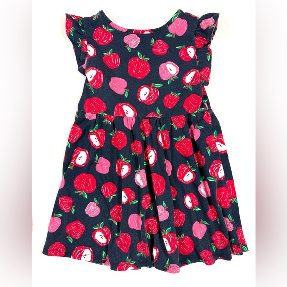 THE CHILDRENS PLACE Girls Lot Apple Print Dress & Tunic 3T School Cottagecore - Picture 4 of 11